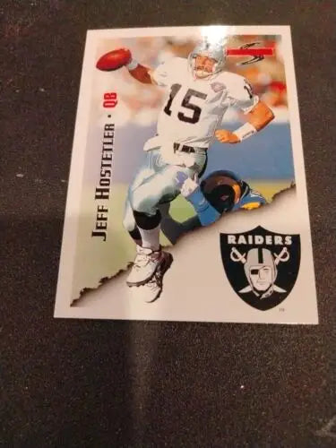 Jeff Hostetler football card featuring the Oakland Raiders #105 from 1995 Score