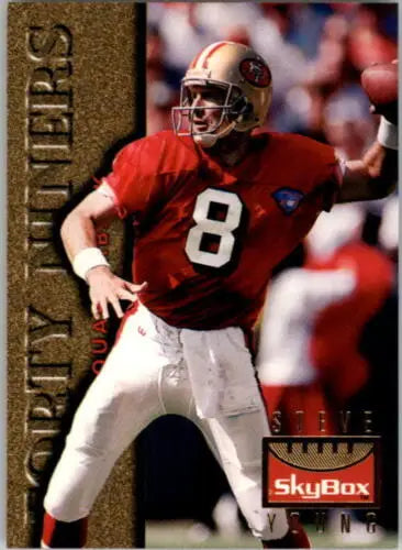 1995 SkyBox Premium #123 Steve Young football card with original gloss from NFL 49ers