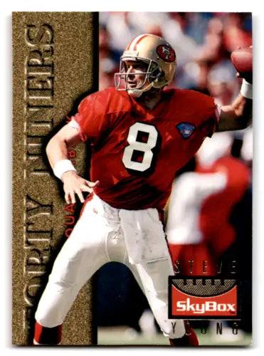 1995 SkyBox Premium #123 Steve Young football card with original gloss for collectors