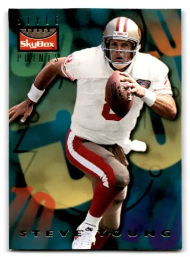 Steve Young football card 1995 SkyBox Premium original gloss Young Brett Favre EX