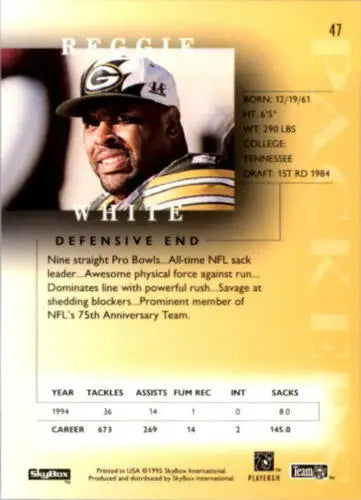 1995 SkyBox Premium #47 Reggie White NM-MT Packers original gloss collectible card