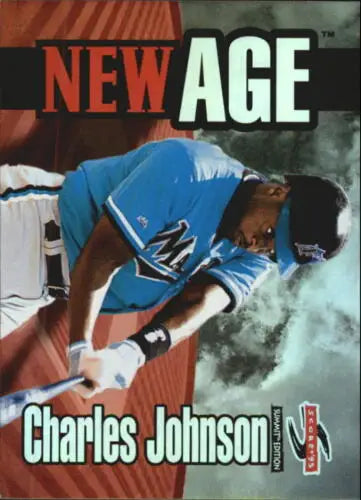 1995 Summit New Age NA8 Charles Johnson baseball card featuring original gloss finish