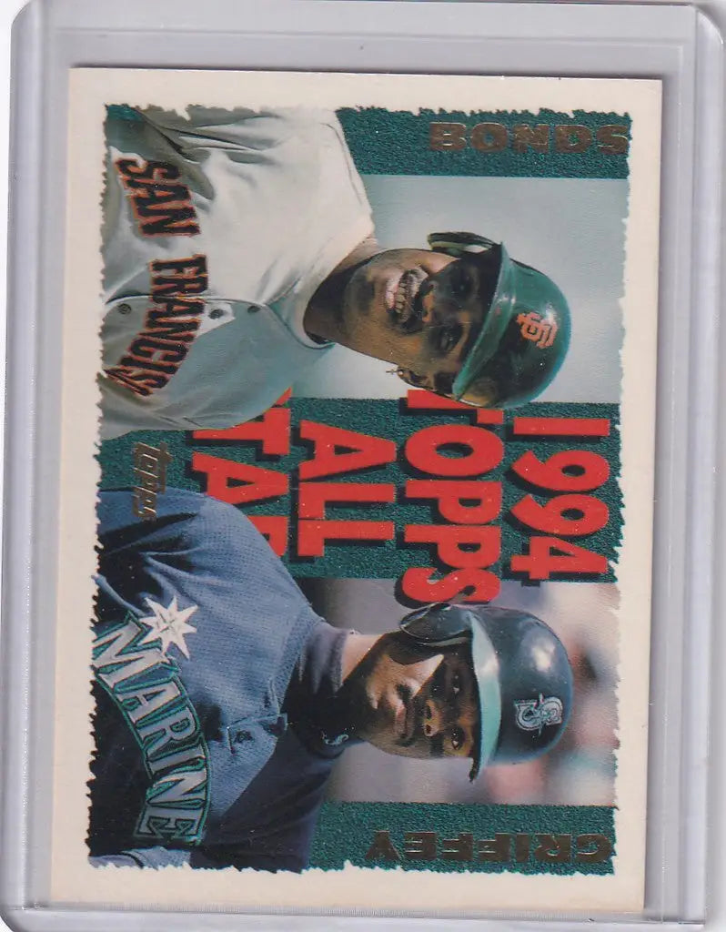 Baseball trading card featuring Seattle Mariners stars Barry Bond and Ken Griffey Jr