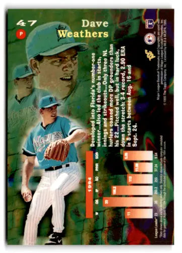 Dave Weathers baseball card from 1995 Topps Stadium Club Virtual with original gloss