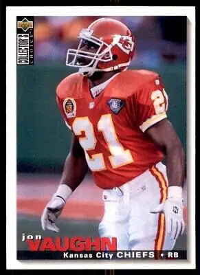 1995 Upper Deck Collector’s Choice Jon Vaughn Kansas City Chiefs football card