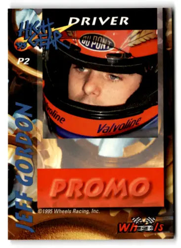 Jeff Gordon racing card from 1995 Wheels High Gear Promos in original gloss condition