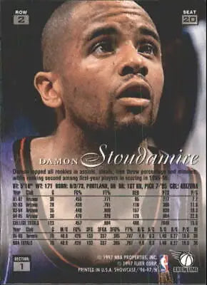 Damon Stoudamire 1996-97 Flair Showcase Row 2 NBA Card NM-MT Toronto Raptors