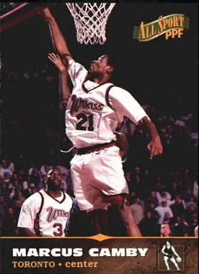 Basketball player in action on 1996-97 Score Board Sport PPF card of Marcus Camby