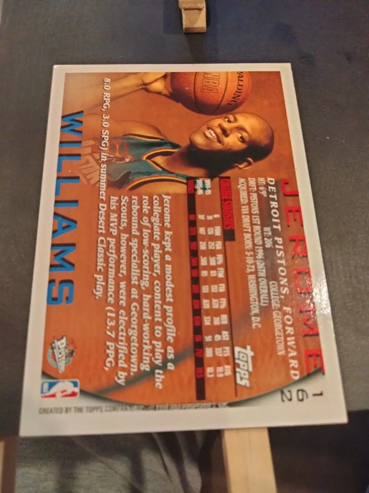 Jerome Williams 1996-97 Topps #162 Detroit Pistons basketball card collectible