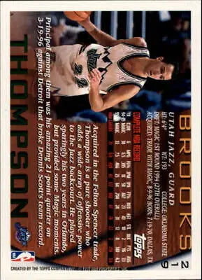 Brooks Thompson 1996-97 Topps NBA Foil card Utah Jazz basketball collectible