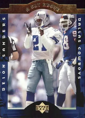 1996 Collector’s Choice A Cut Above #8 Deion Sanders Dallas Cowboys football card