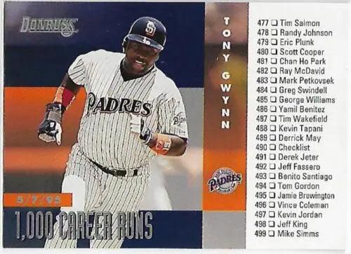 Tony Gwynn baseball card 1996 Donruss #550 original gloss Padres Simply Sandoval