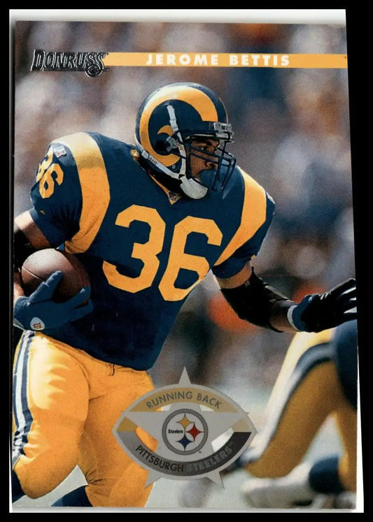 Jerome Bettis 1996 Donruss #92 football card featuring Pittsburgh Steelers legend