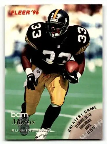 1996 Fleer #111 Bam Morris Pittsburgh Steelers football card featuring original gloss