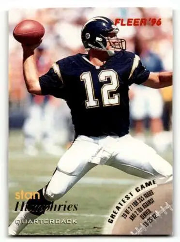 1996 Fleer #121 Stan Humphries San Diego Chargers Football Card with original gloss