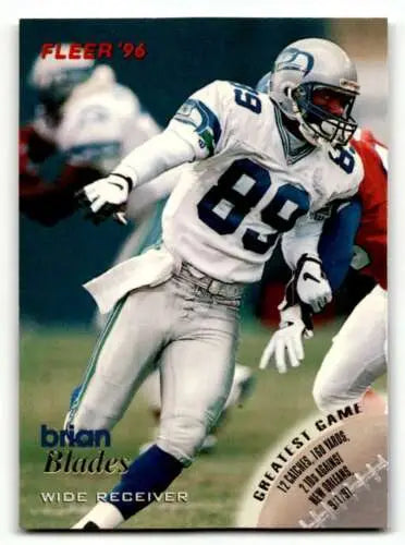 1996 Fleer #129 Brian Blades Seattle Seahawks Football Card with original gloss