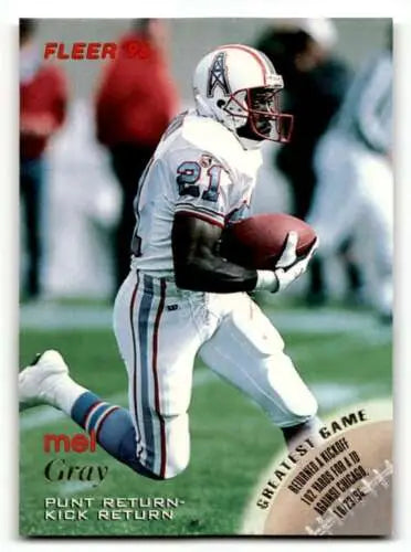 Mel Gray Houston Oilers football card 1996 Fleer #53 with original gloss and Near Mint condition