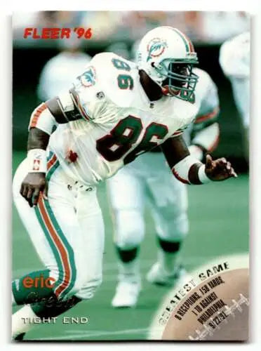 Original gloss 1996 Fleer #72 Eric Green Miami Dolphins Football Card Near Mint condition