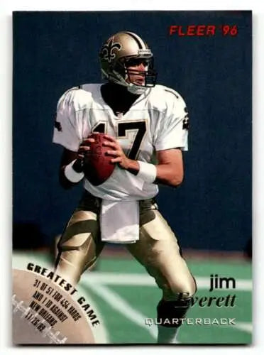 1996 Fleer #87 Jim Everett New Orleans Saints Football Card with original gloss