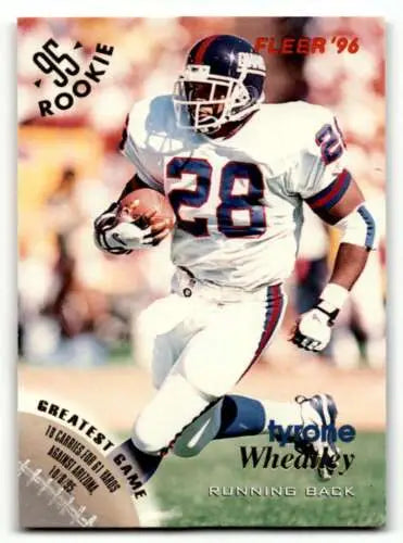 Tyrone Wheatley 1996 Fleer #93 New York Giants Football Card with original gloss NM