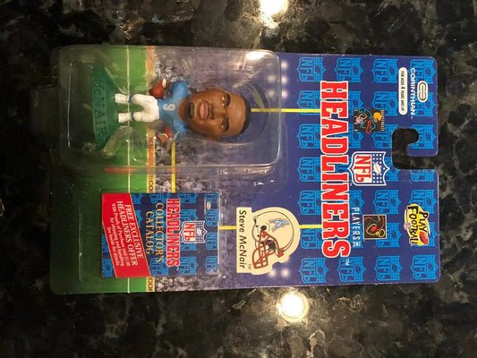 1996 NFL Headliners Steve McNair Houston Oilers action figure in original packaging