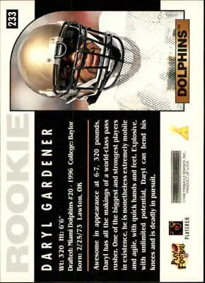 1996 Score Daryl Gardener Rookie Miami Dolphins NFL Football Card NM-MT Condition