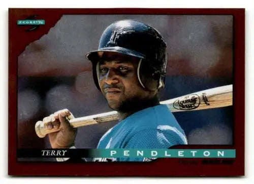 Terry Pendleton Florida Marlins baseball card with original gloss, 1996 Score #42