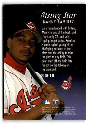 1996 Ultra #9 Manny Ramirez Rising Stars baseball card collectible display