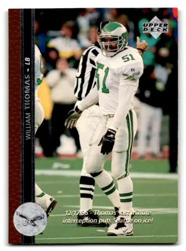 1996 Upper Deck #262 William Thomas football card with original gloss, Eagles ID:59226