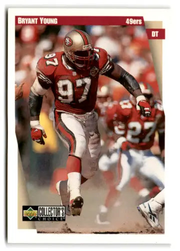 1997 Collector’s Choice #93 Bryant Young NM Near Mint 49ers card with original gloss