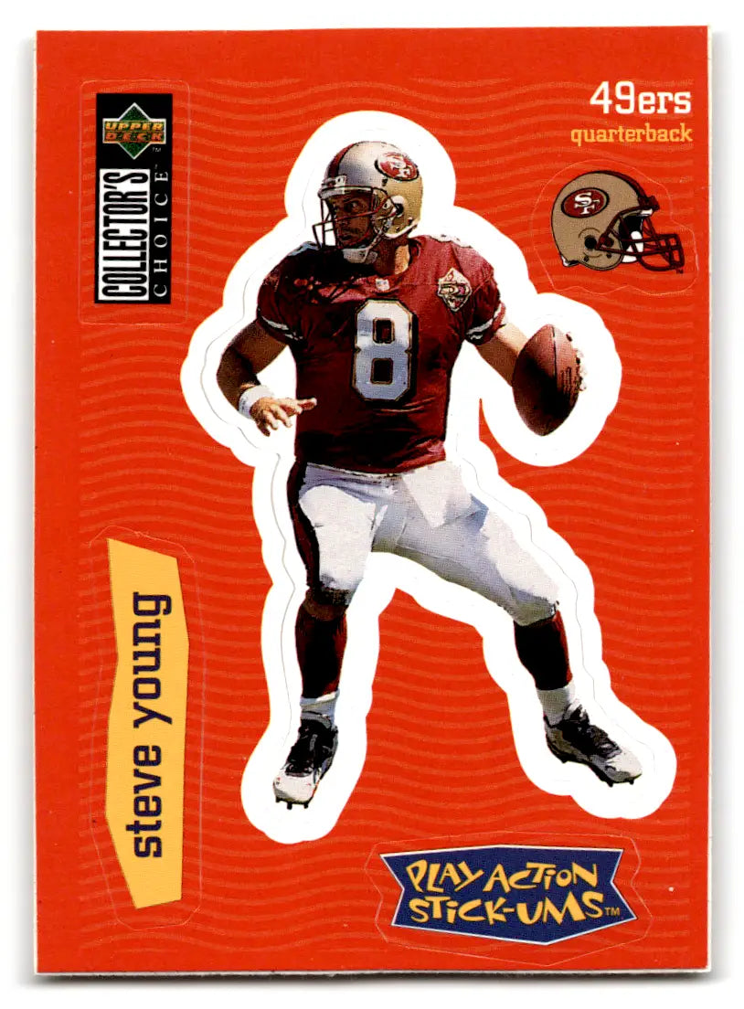 Steve Young football sticker from 1997 Collector’s Choice original gloss card set