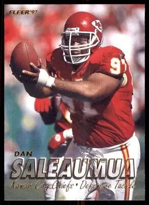 1997 Fleer Dan Saleaumua Kansas City Chiefs football card in text-align center display