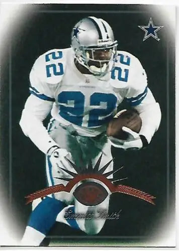 1997 Leaf #10 Emmitt Smith NM-MT Cowboys football card with original gloss quality