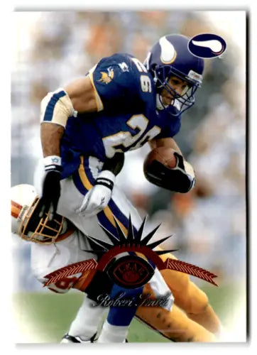 Football player Robert Smith in action on 1997 Leaf #121 original gloss card