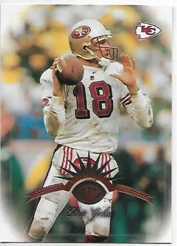 Steve Young football card from 1997 Leaf #13 Elvis Grbac, original gloss collectible