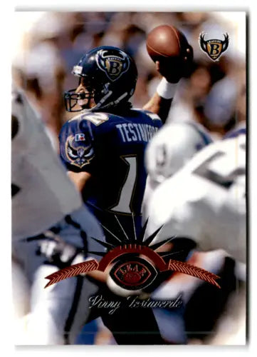 Vinny Testaverde 1997 Leaf football card with original gloss from Simply Sandoval