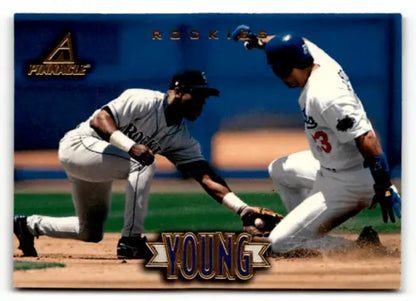 1997 New Pinnacle #113 Eric Young baseball card in original gloss condition