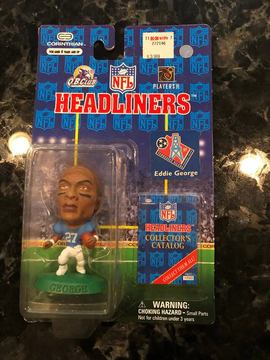 NFL Headliners Eddie George action figure in blue and white uniform, Tennessee Oilers