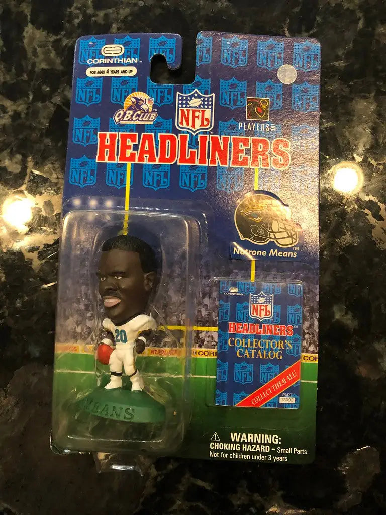 NFL Headliners Natrone Means Jacksonville Jaguars action figure in packaging