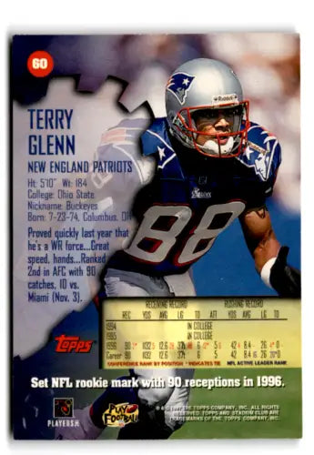 1997 Topps Stadium Club #60 Terry Glenn NM-MT Patriots original gloss football card