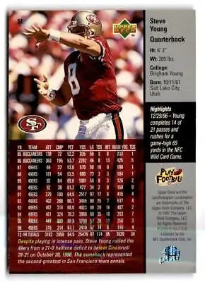 Steve Young San Francisco 49ers Upper Deck football card from 1997