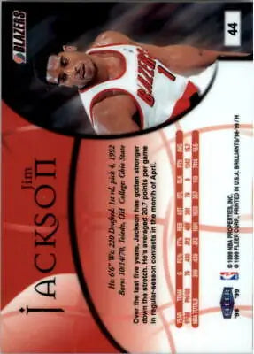 1998-99 Fleer Brilliants #44 Jim Jackson Portland Trail Blazers NBA Card NM-MT