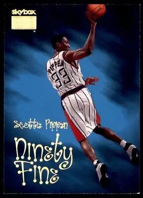 Scottie Pippen basketball card from 1998-99 SkyBox Premium Ninety Fine #220 Houston Rockets