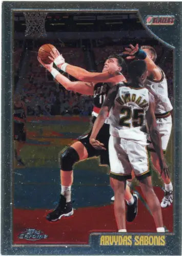 Arvydas Sabonis 1998-99 Topps Chrome #16 basketball card featuring the Portland Trail Blazers