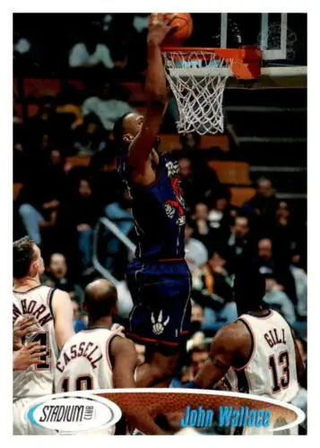 Basketball player dunking in 1998-99 Topps Stadium Club #175 John Wallace Near Mint card