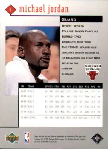 Original gloss 1998-99 Upper Deck Black Diamond #7 Michael Jordan basketball card