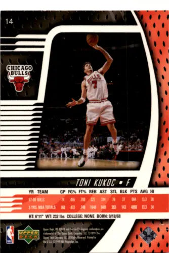 Toni Kukoc basketball card from 1998-99 Upper Deck Ionix with original gloss finish