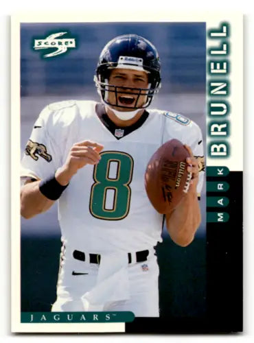 1998 Score Mark Brunell football card with original gloss featuring Jaguars