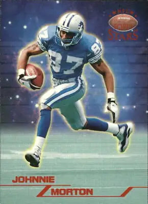 Football player running with ball on 1998 Topps Stars Johnnie Morton Detroit Lions card