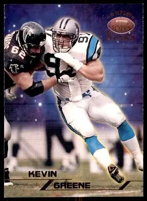 Football trading card of Kevin Greene in Topps Stars against Atlanta Falcons player